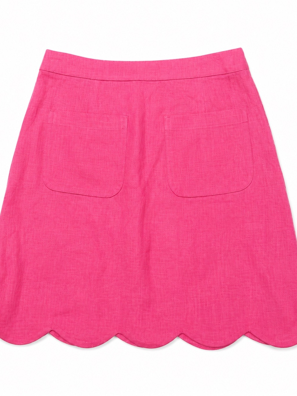 Gorman Pink Linen Scallop Hem Mini Skirt Artsy Dopamine Dressing Cottagecore 6